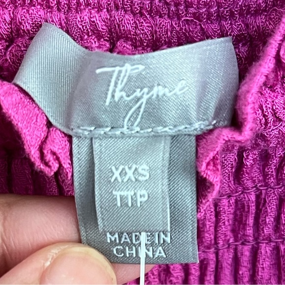 Linen Blend Short Sleeve Midi Dress - Thyme Maternity, Size XXS - Picture 5 of 5